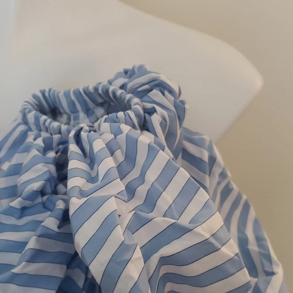 Petersyn Women’s Off-Shoulder Blue & White Striped Top - Picture 7 of 15